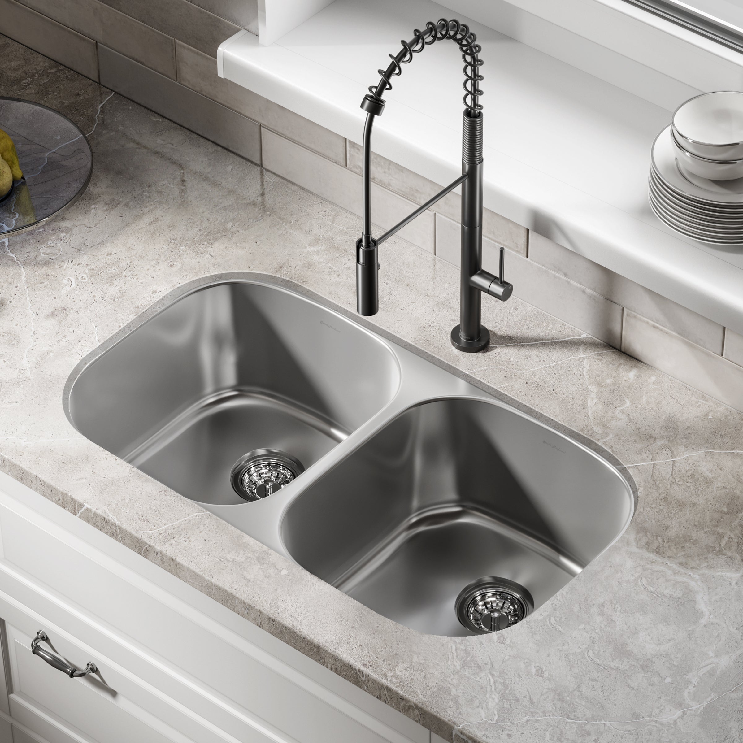 Swiss Madison Toulouse 32 x 18 Stainless Steel, Dual Basin, Under-Mount Kitchen Sink