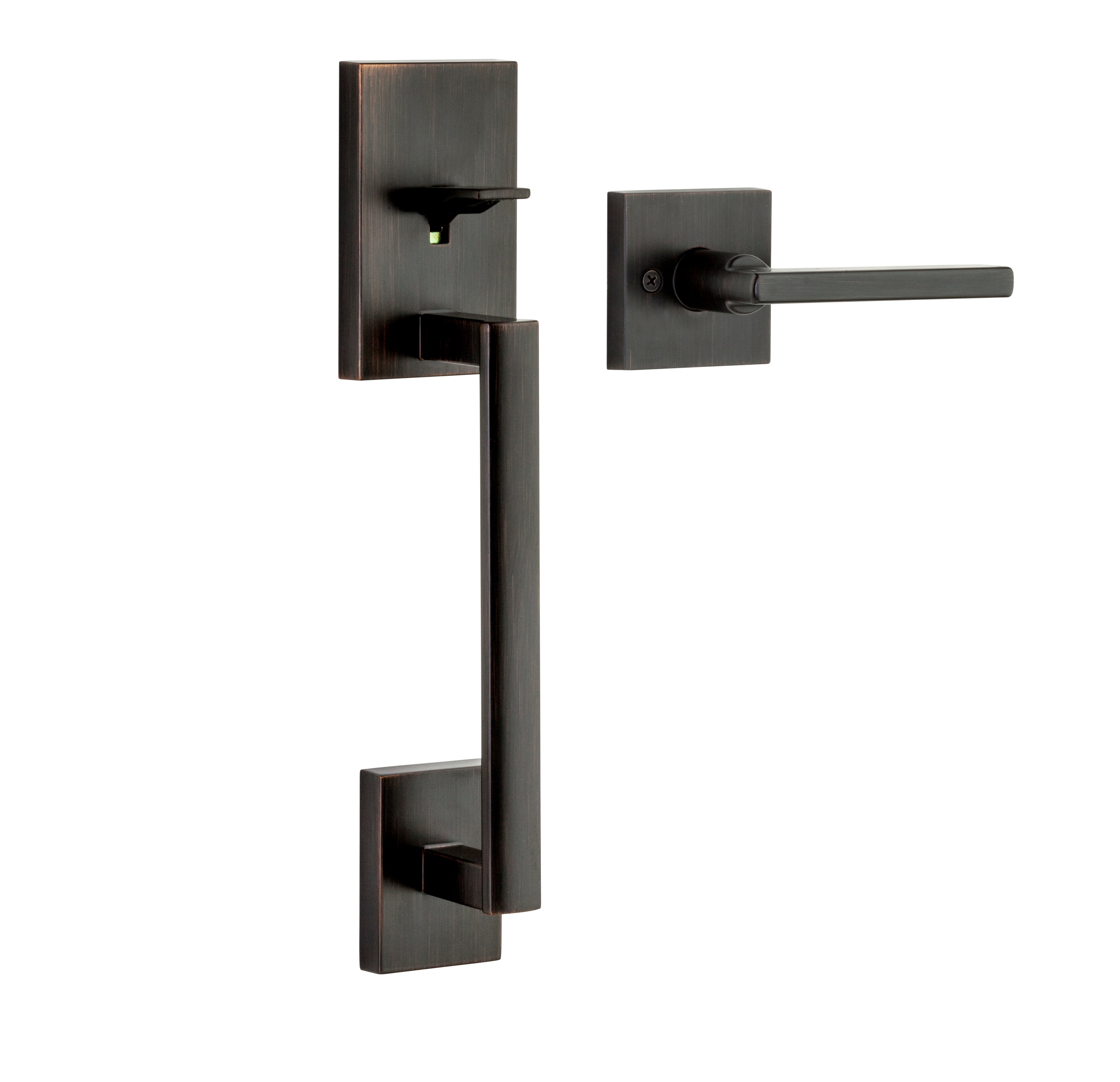 Kwikset Passage San Clemente Handleset with Halifax Interior Trim No Deadbolt with RCAL Latch and RCS Strike Kwikset