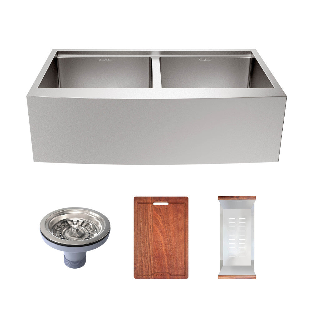 Swiss Madison Rivage 36 x 22 Dual Basin Apron Kitchen Workstation Sink Swiss Madison