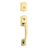 Kwikset Prescott Single Cylinder Exterior Handleset with SmartKey with 6AL Latch and STRKP Strike Pack which includes Square Corner; Round Corner and 5303 Round Corner Full Lip Strikes