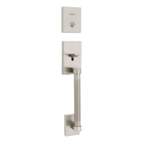 Kwikset Single Cylinder Prava Exterior Handleset with SmartKey with 6AL Latch and STRKP Strike Pack which includes Square Corner; Round Corner and 5303 Round Corner Full Lip Strikes Kwikset