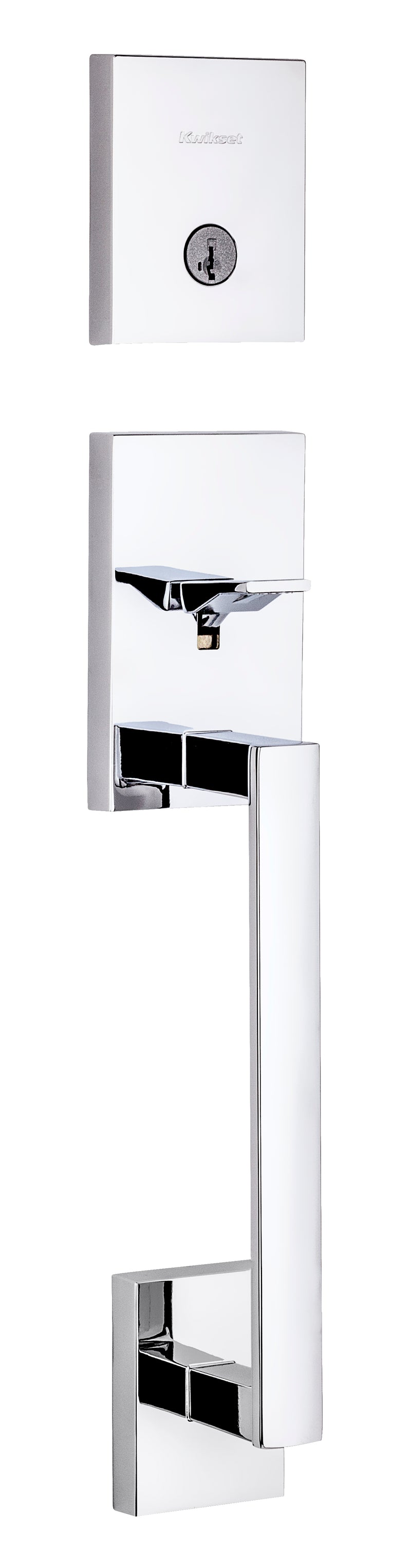 Kwikset San Clemente Single Cylinder Exterior Handleset with SmartKey with 6AL Latch and STRKP Strike Pack which includes Square Corner; Round Corner and 5303 Round Corner Full Lip Strikes Kwikset