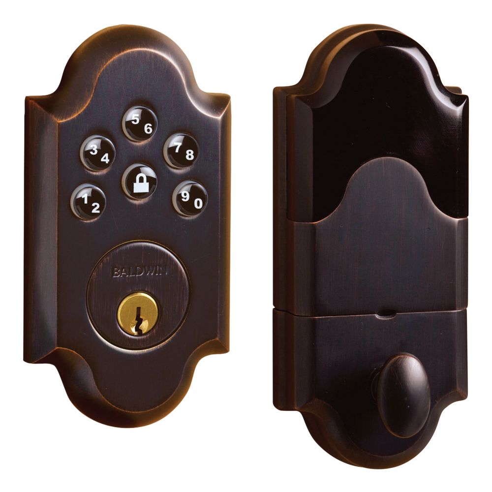 Baldwin Boulder Arched Keyless Entry Deadbolt - Batteries Not Included with Zwave Baldwin Estate