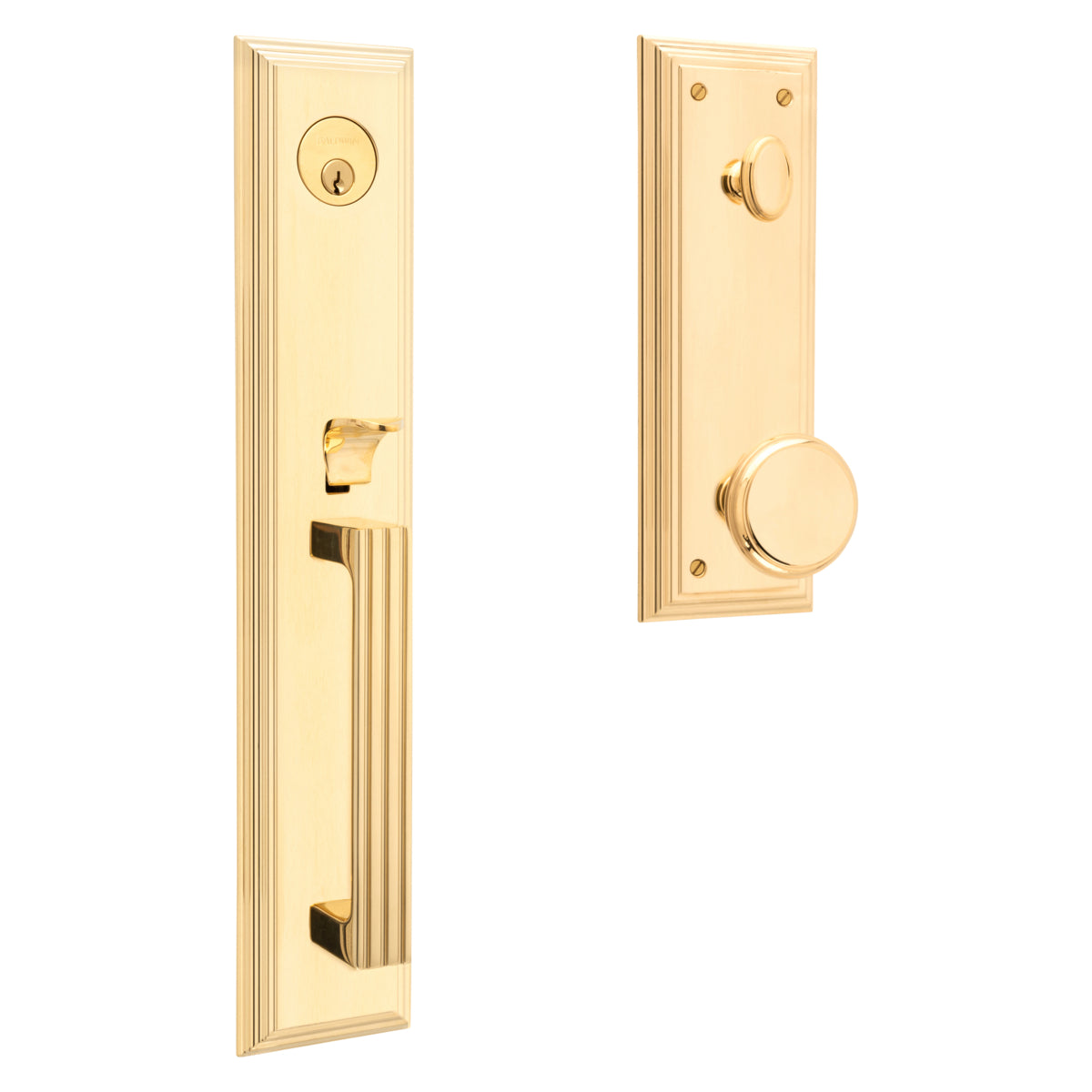 Baldwin Tremont Full Escutcheon Emergency Egress Single Cylinder Tubular Handleset with 5069 Knob Baldwin Estate