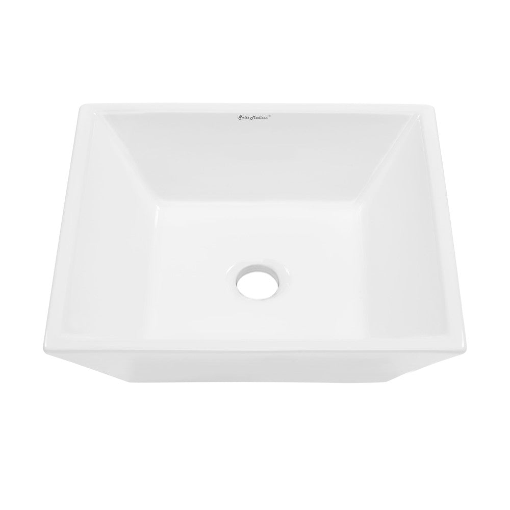Swiss Madison St. Tropez Square Ceramic Vessel Sink