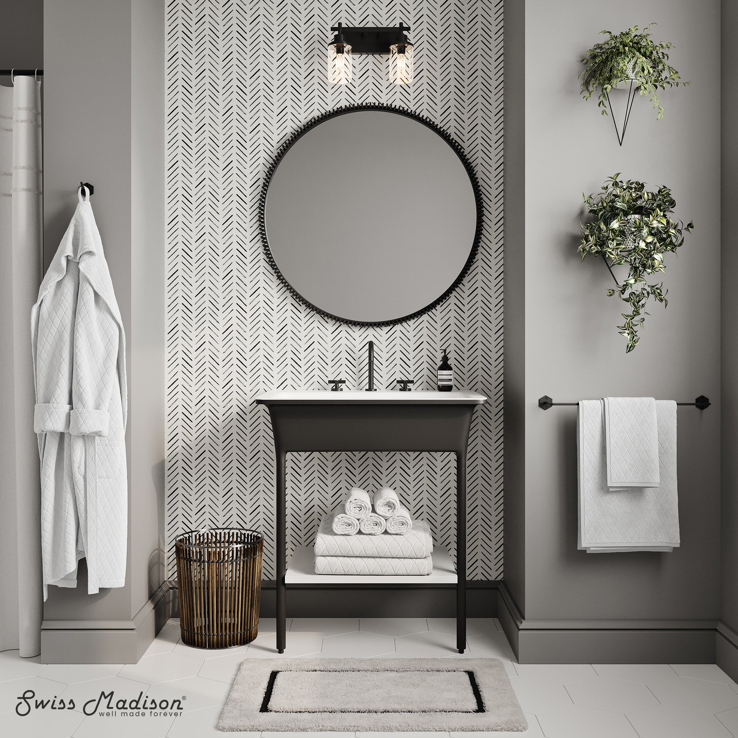 Swiss Madison Ivy 32" Solid Surface Console Sink