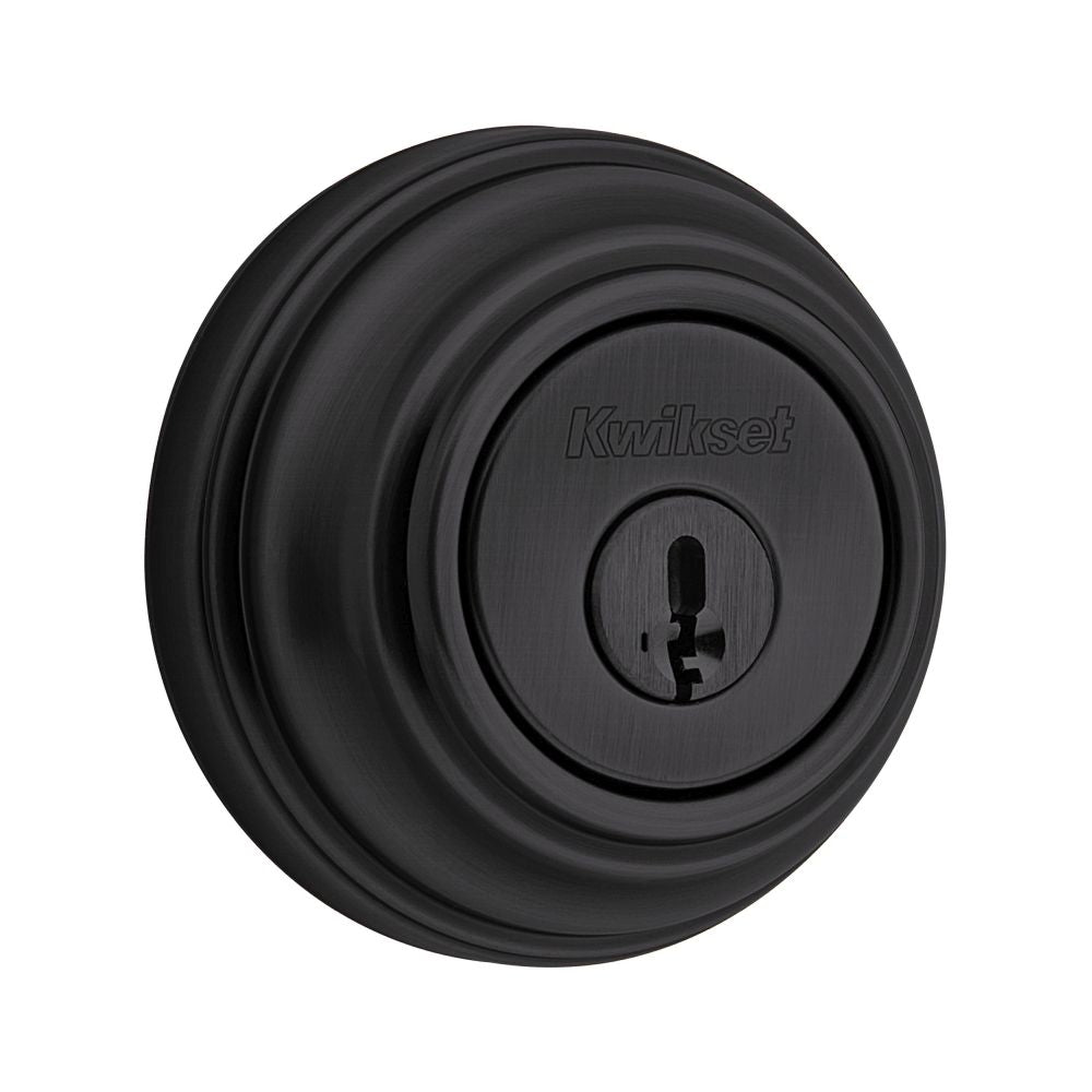 Kwikset Double Cylinder Deadbolt SmartKey with 6AL Latch and STRKP Strike Pack which includes Square Corner, Round Corner and 5303 Round Corner Full Lip Strikes Kwikset