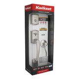 Kwikset Clear Pack Single Cylinder Prescott Exterior Handleset with Tustin Lever Trim with SmartKey with RCAL Latch and RCS Strike