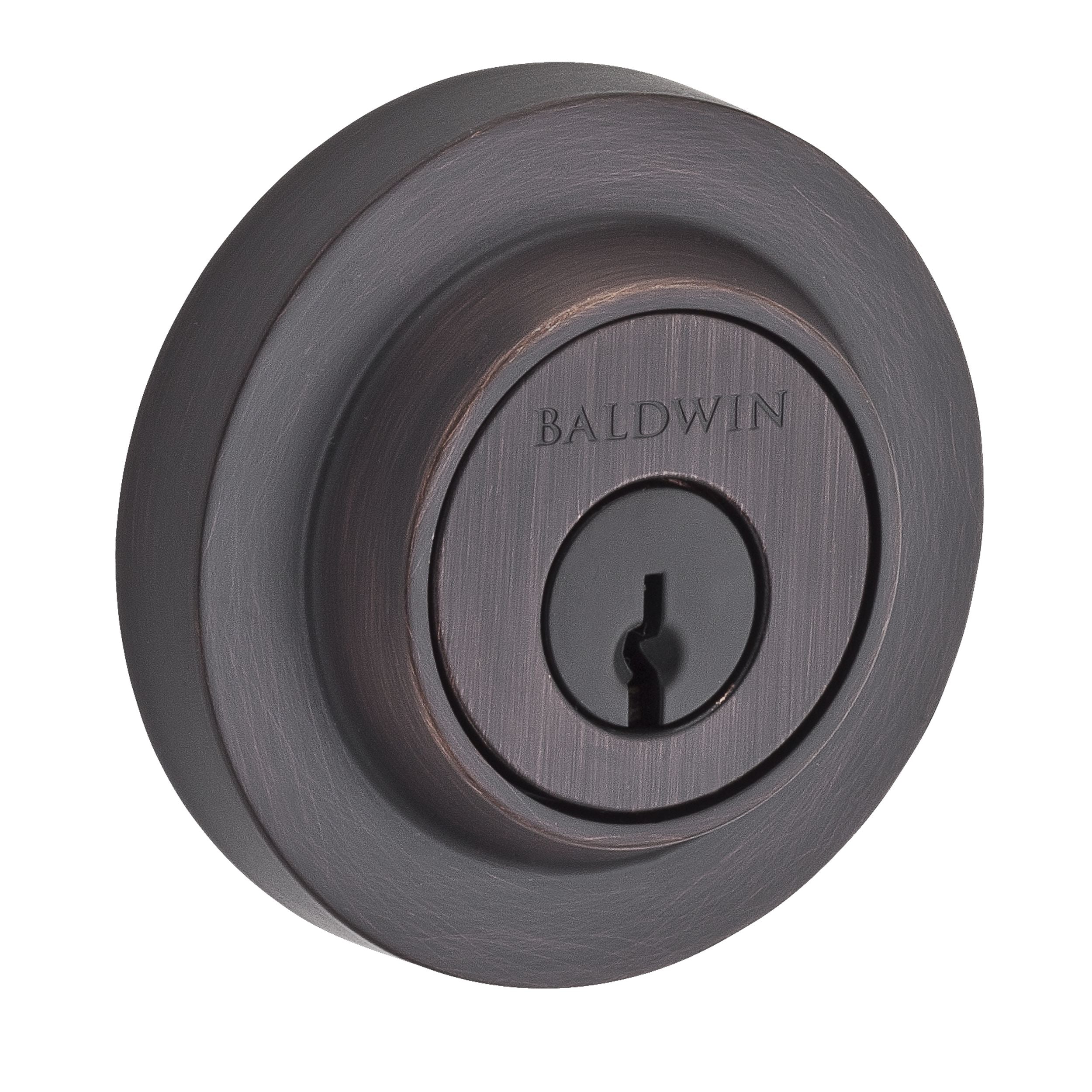 Baldwin Reserve Double Cylinder Contemporary Round Deadbolt with 6AL Latch and Dual Strike Baldwin Reserve