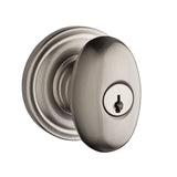 Baldwin Reserve Entry Ellipse Knob and Traditional Round Rose with 6AL Latch and Dual Strike Baldwin Reserve