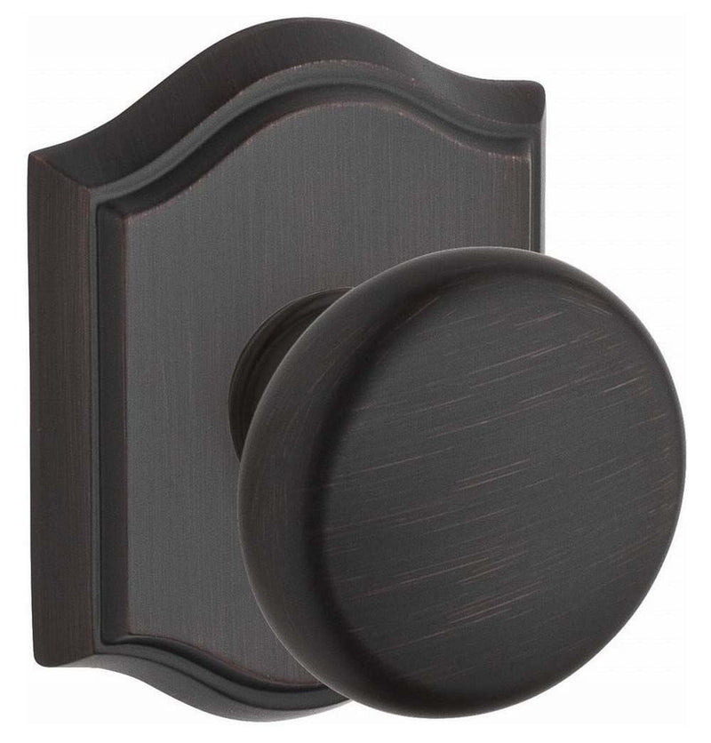 Baldwin Reserve Entry Round Knob and Traditional Arch Rose with 6AL Latch and Dual Strike Baldwin Reserve