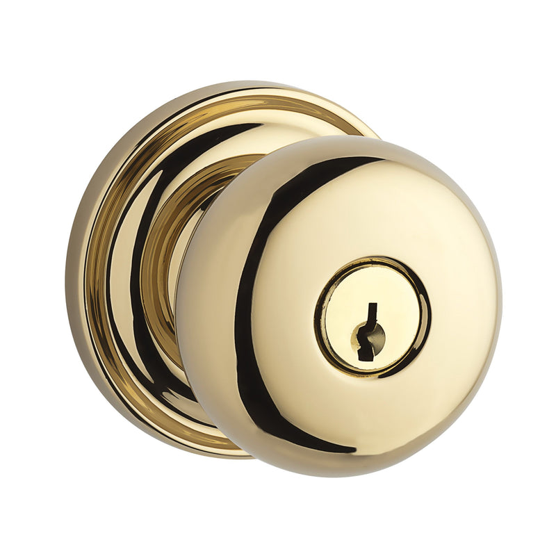 Baldwin Reserve Entry Round Knob and Traditional Round Rose with 6AL Latch and Dual Strike Baldwin Reserve