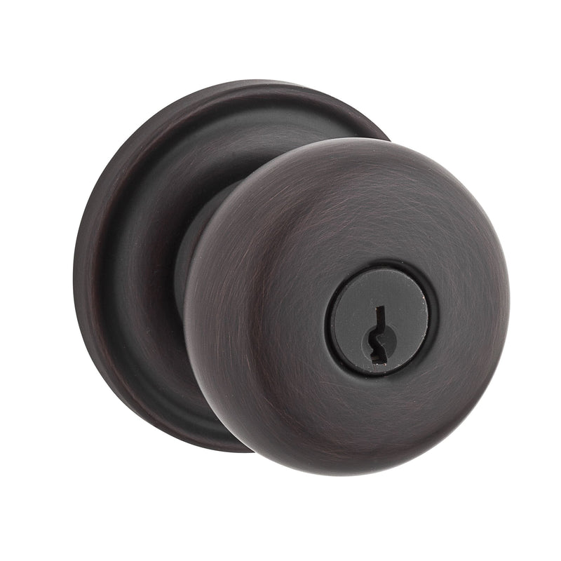 Baldwin Reserve Entry Round Knob and Traditional Round Rose with 6AL Latch and Dual Strike Baldwin Reserve