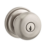 Baldwin Reserve Entry Round Knob and Traditional Round Rose with 6AL Latch and Dual Strike Baldwin Reserve