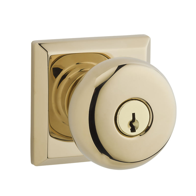 Baldwin Reserve Entry Round Knob and Traditional Square Rose with 6AL Latch and Dual Strike Baldwin Reserve