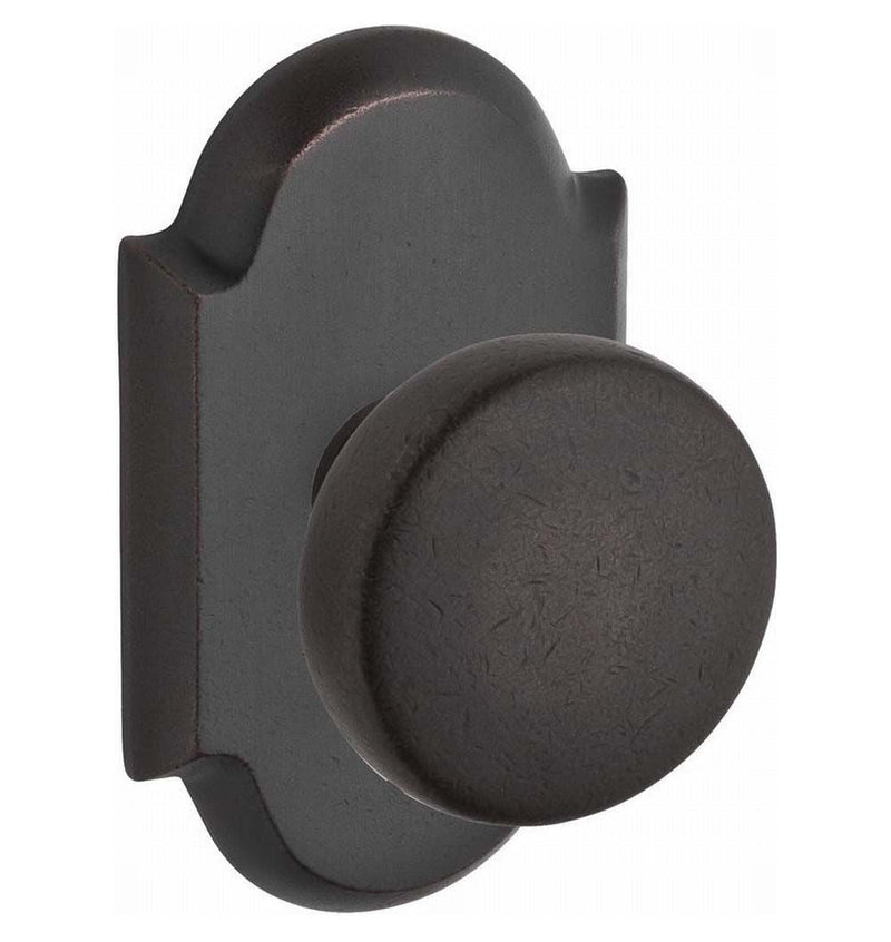 Baldwin Reserve Entry Rustic Knob and Rustic Arch Rose with 6AL Latch and Dual Strike Baldwin Reserve