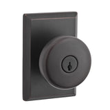 Baldwin Reserve Entry Rustic Knob and Rustic Square Rose with 6AL Latch and Dual Strike Baldwin Reserve