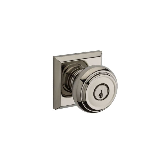 Baldwin Reserve Entry Traditional Knob and Traditional Square Rose with 6AL Latch and Dual Strike Baldwin Reserve
