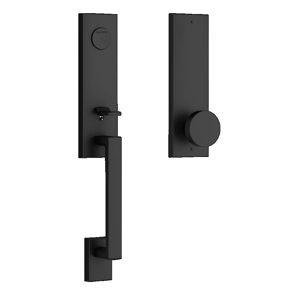 Baldwin Reserve Full Dummy Seattle Handleset with Contemporary Knob and Contemporary Square Escutcheon with 6AL Latch and Dual Strike
