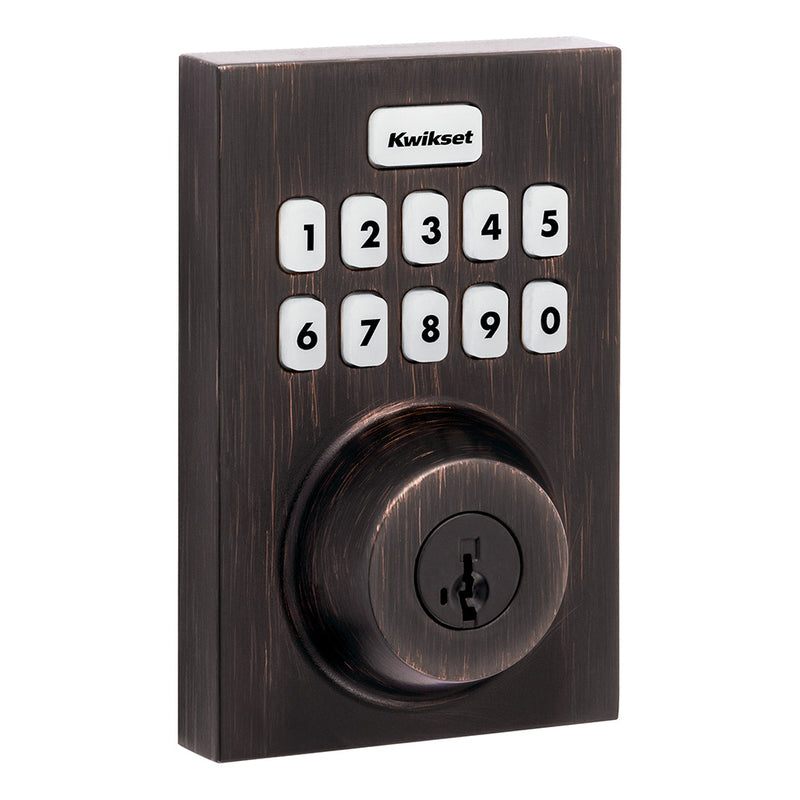 Kwikset Contemporary Home Connect Keypad Connected Smart Lock Deadbolt with Z-Wave 700 and SmartKey Kwikset