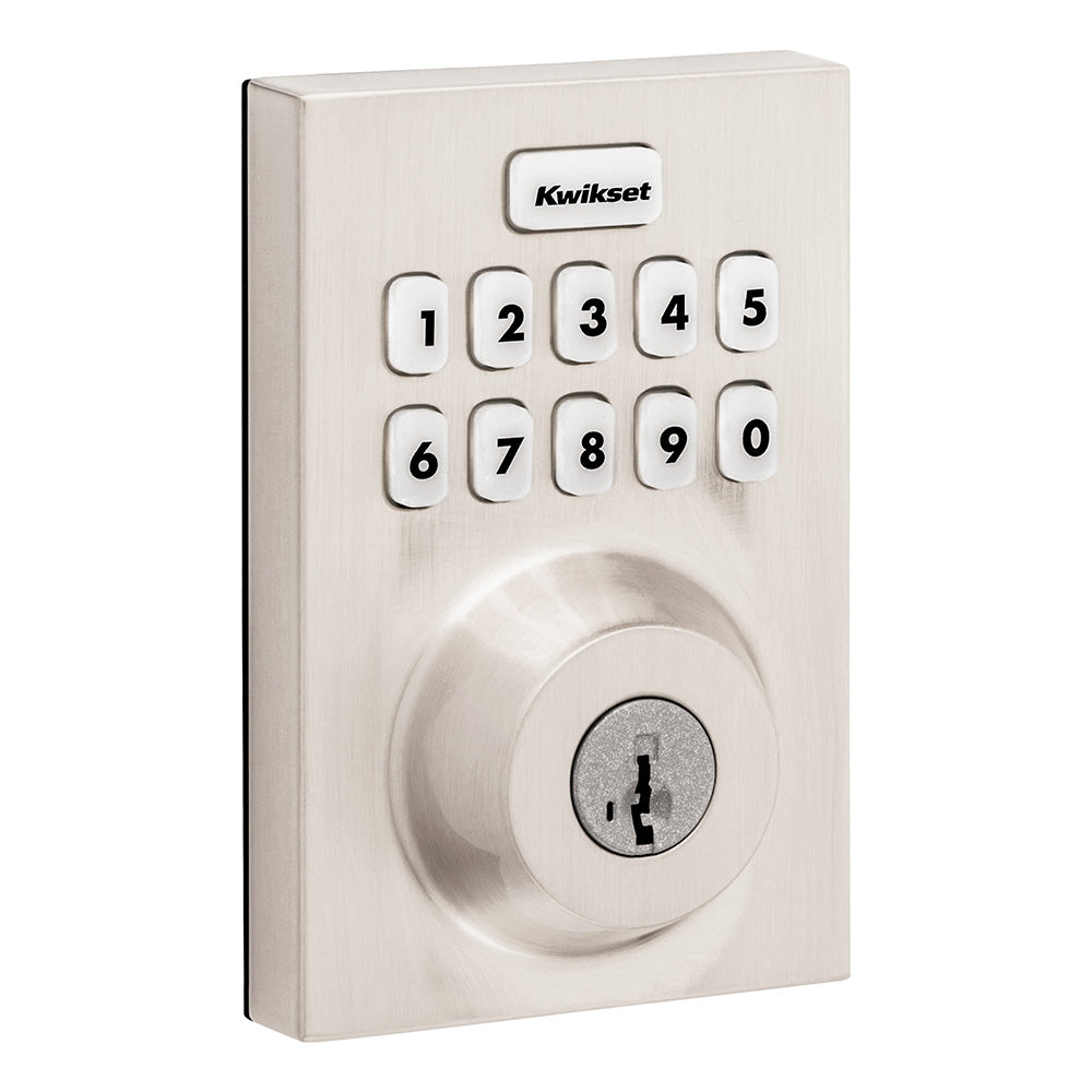 Kwikset Contemporary Home Connect Keypad Connected Smart Lock Deadbolt with Z-Wave 700 Long Range and SmartKey with RCALFD Latch and RCS Strike