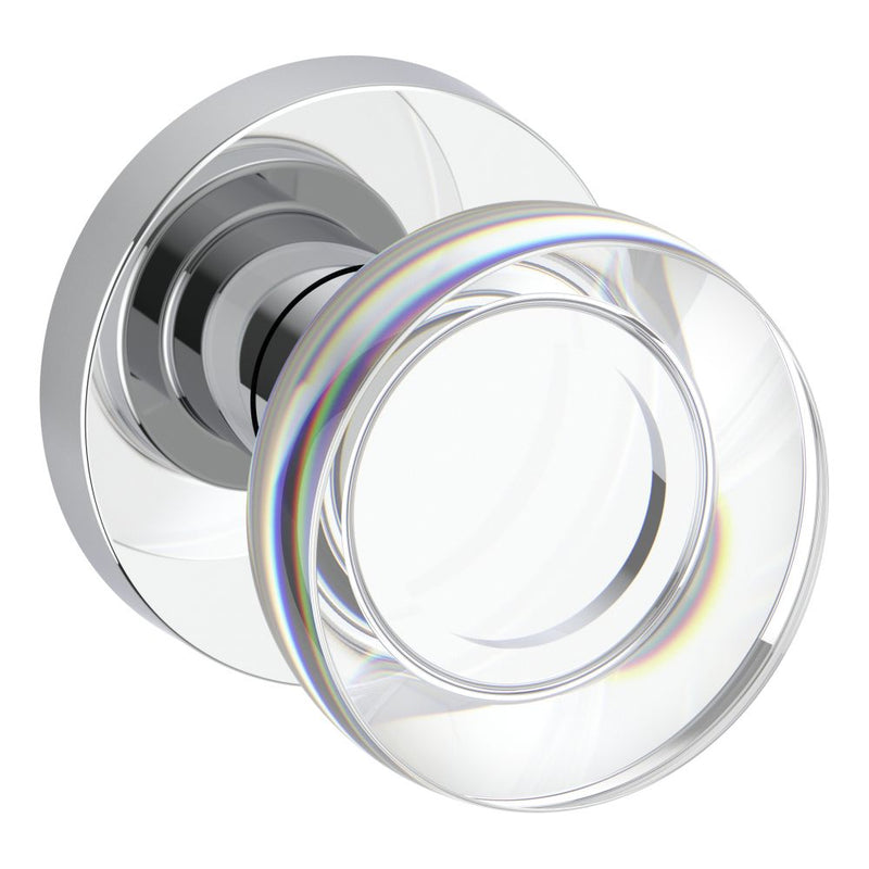 Baldwin Reserve Half Dummy Contemporary Crystal Knob and Contemporary Round Rose Baldwin Reserve