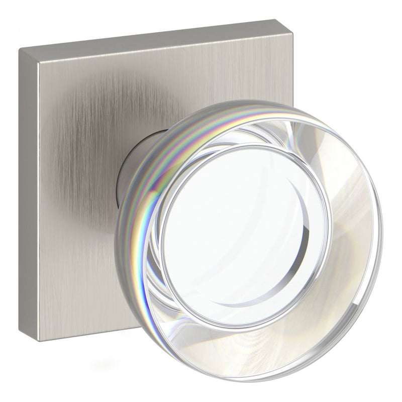 Baldwin Reserve Half Dummy Contemporary Crystal Knob and Contemporary Square Rose Baldwin Reserve