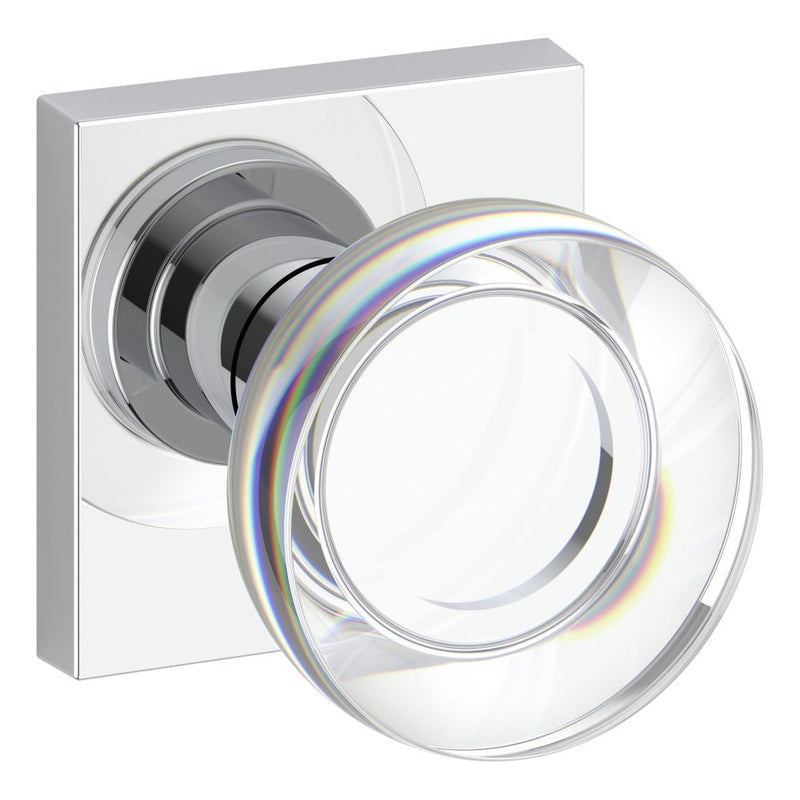 Baldwin Reserve Half Dummy Contemporary Crystal Knob and Contemporary Square Rose Baldwin Reserve