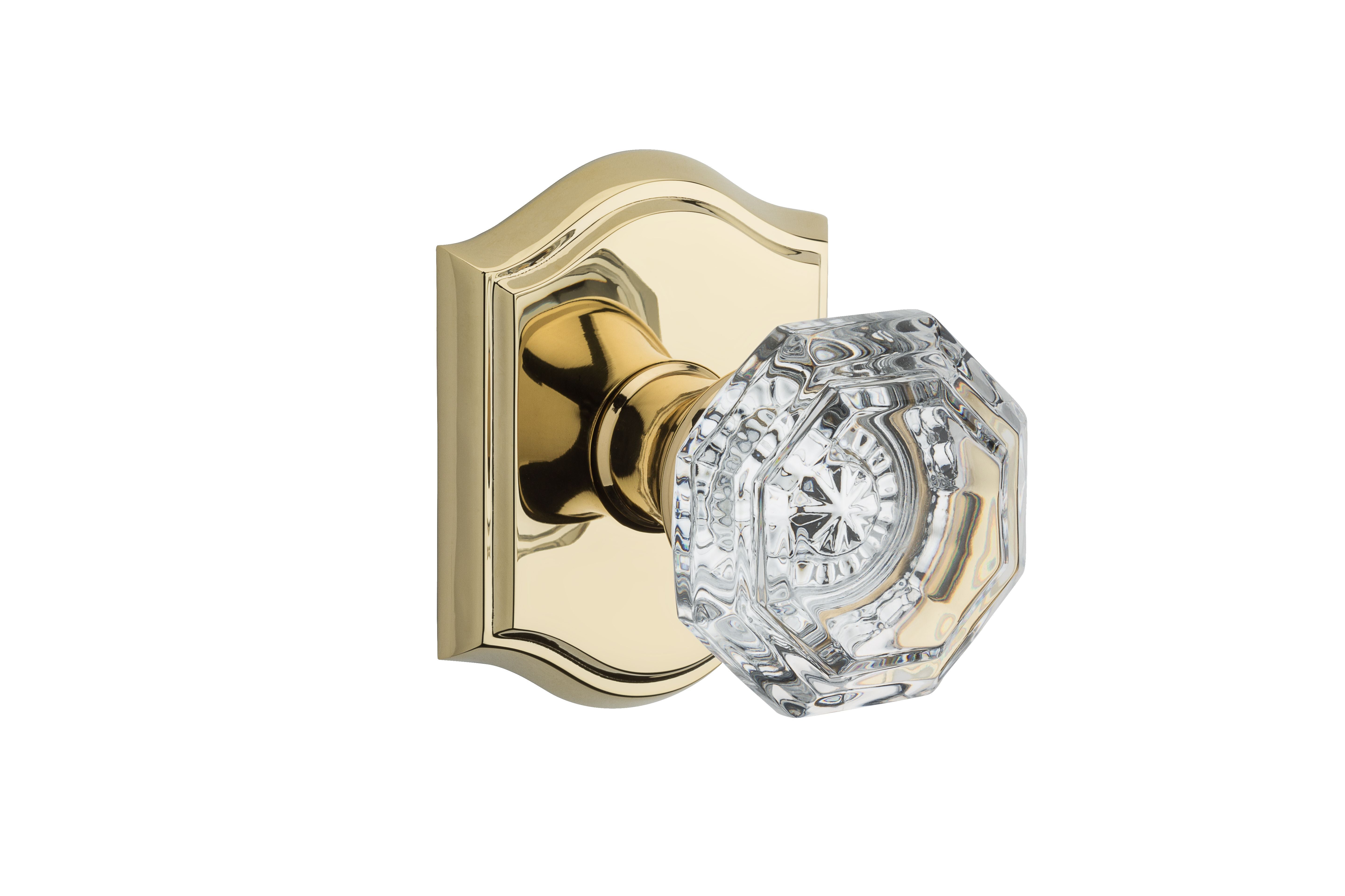 Baldwin Reserve Half Dummy Crystal Knob and Traditional Arch Rose Baldwin Reserve