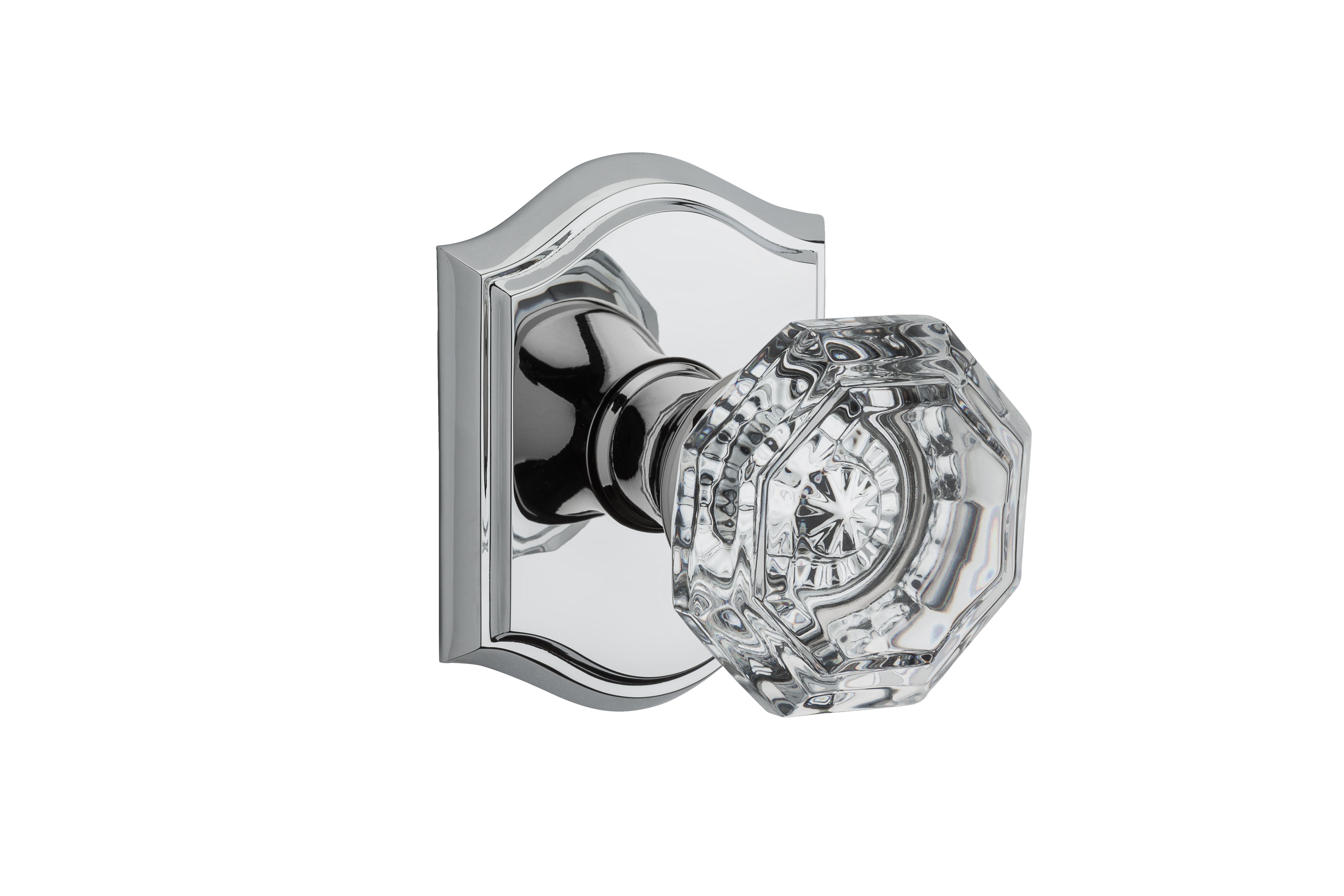 Baldwin Reserve Half Dummy Crystal Knob and Traditional Arch Rose Baldwin Reserve