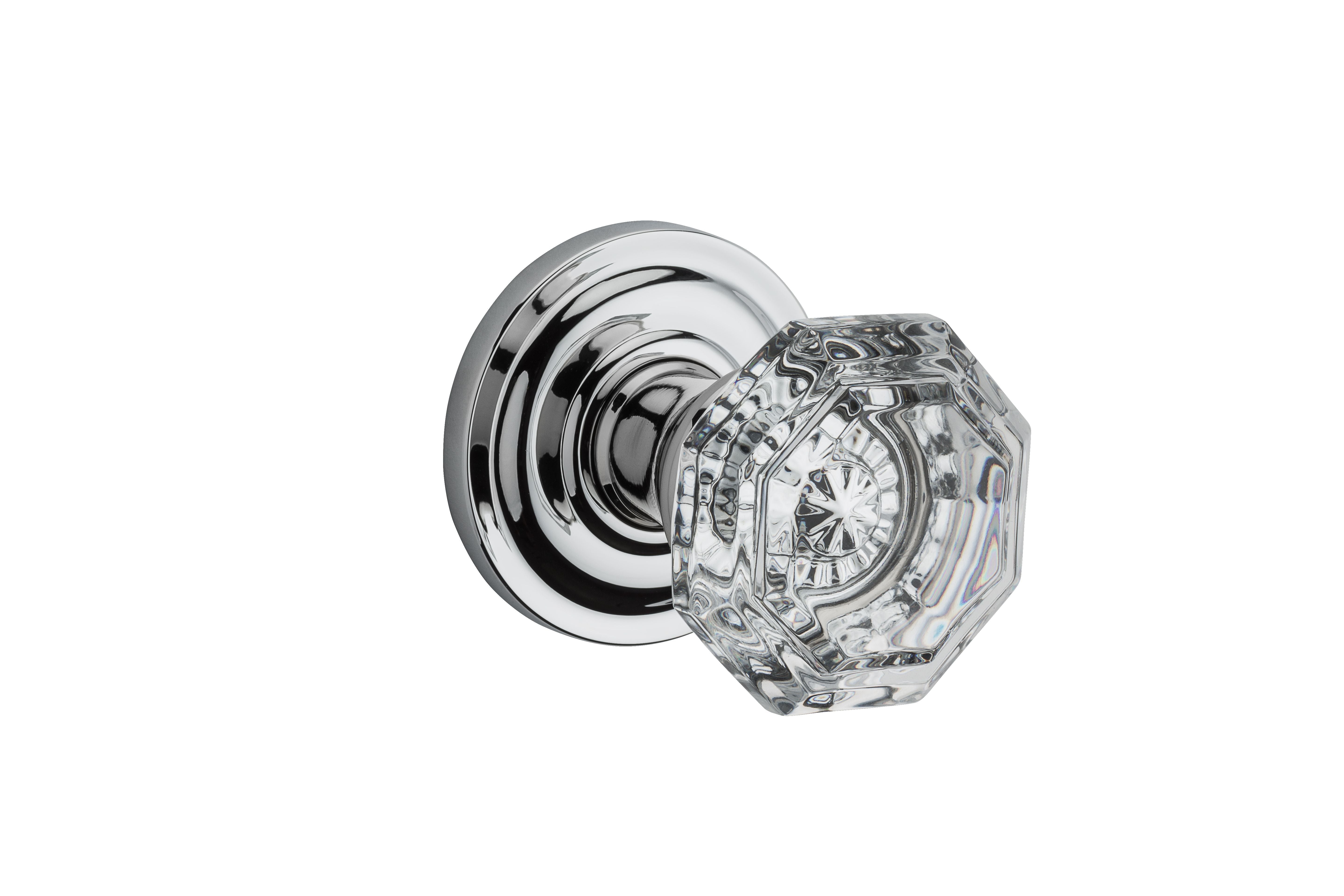 Baldwin Reserve Half Dummy Crystal Knob and Traditional Round Rose Baldwin Reserve