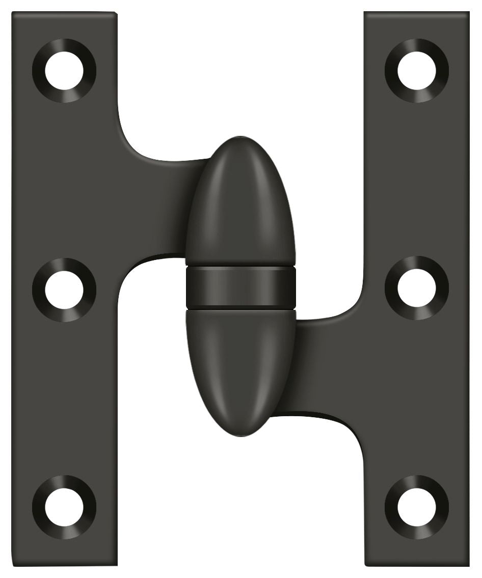 Deltana 3" x 2-1/2" Left Hand Olive Knuckle Hinge; Deltana