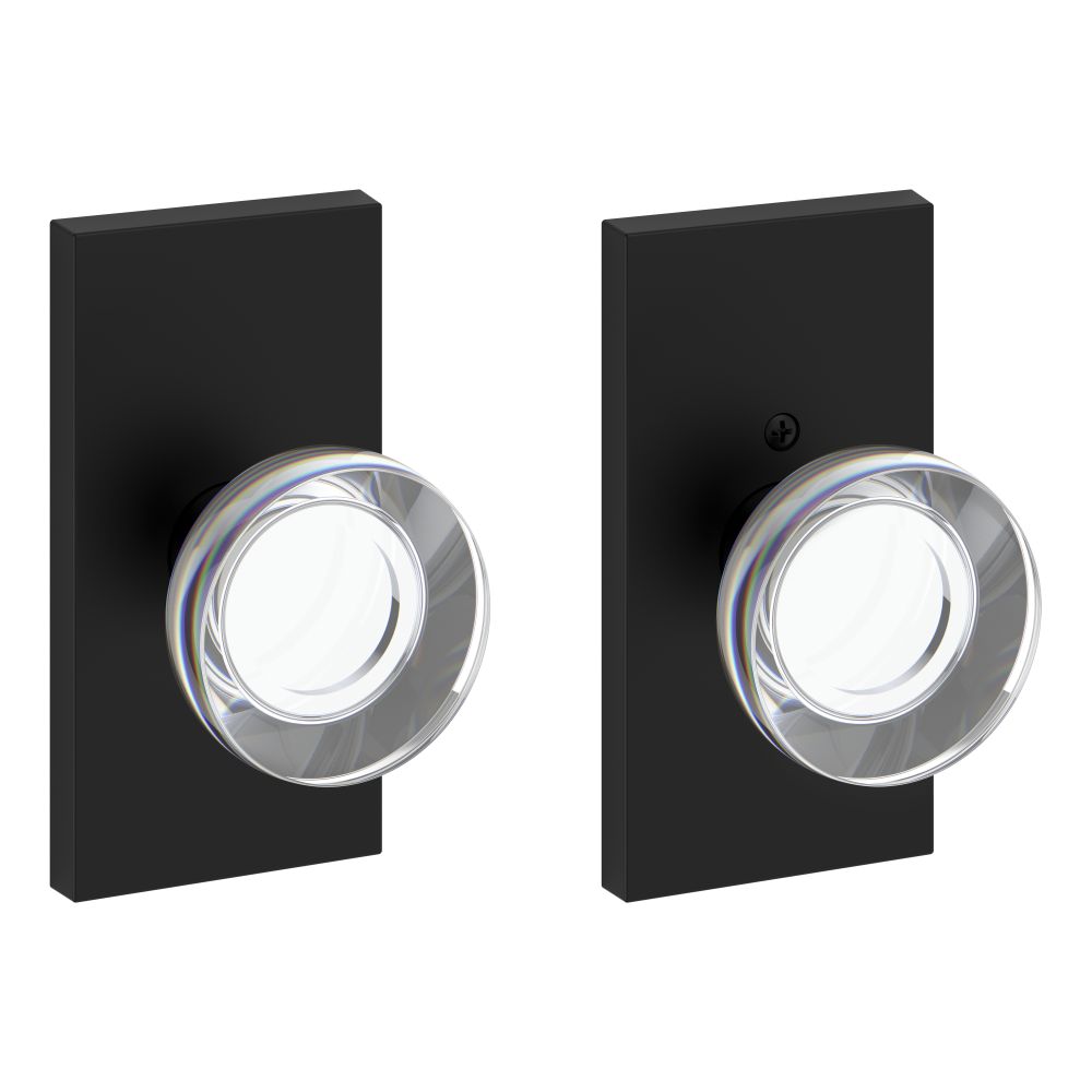 Baldwin Reserve Passage Contemporary Crystal Knob with Contemporary 5" Rose with 6AL Latch and Dual Strike Baldwin Reserve