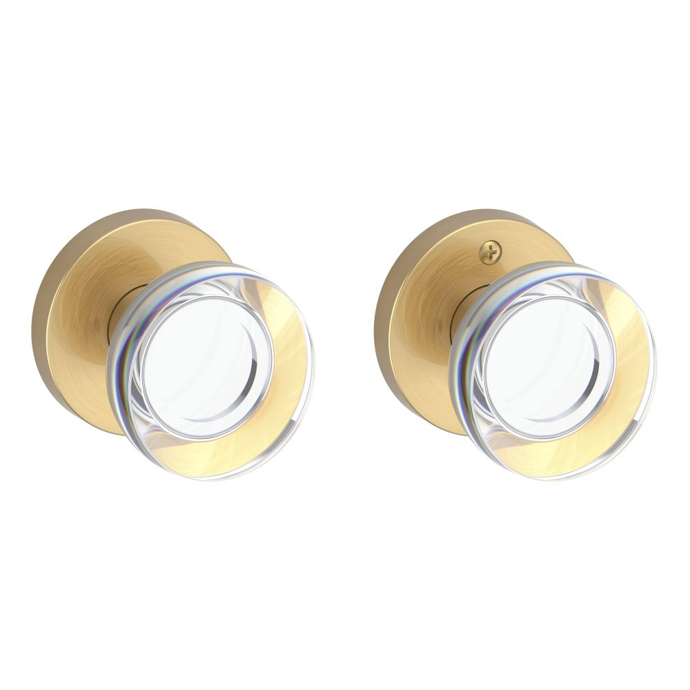 Baldwin Reserve Contemporary Crystal Knob Passage with 6AL Latch and Dual Strike Baldwin Reserve