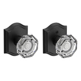 Baldwin Reserve Passage Crystal Knob with Traditional Arch Rose with 6AL Latch and Dual Strike Baldwin Reserve