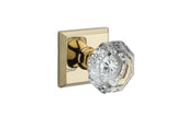 Baldwin Reserve Passage Crystal Knob with Traditional Square Rose with 6AL Latch and Dual Strike Baldwin Reserve