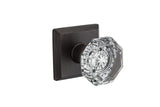 Baldwin Reserve Passage Crystal Knob with Traditional Square Rose with 6AL Latch and Dual Strike Baldwin Reserve