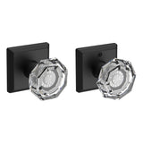 Baldwin Reserve Passage Crystal Knob with Traditional Square Rose with 6AL Latch and Dual Strike Baldwin Reserve