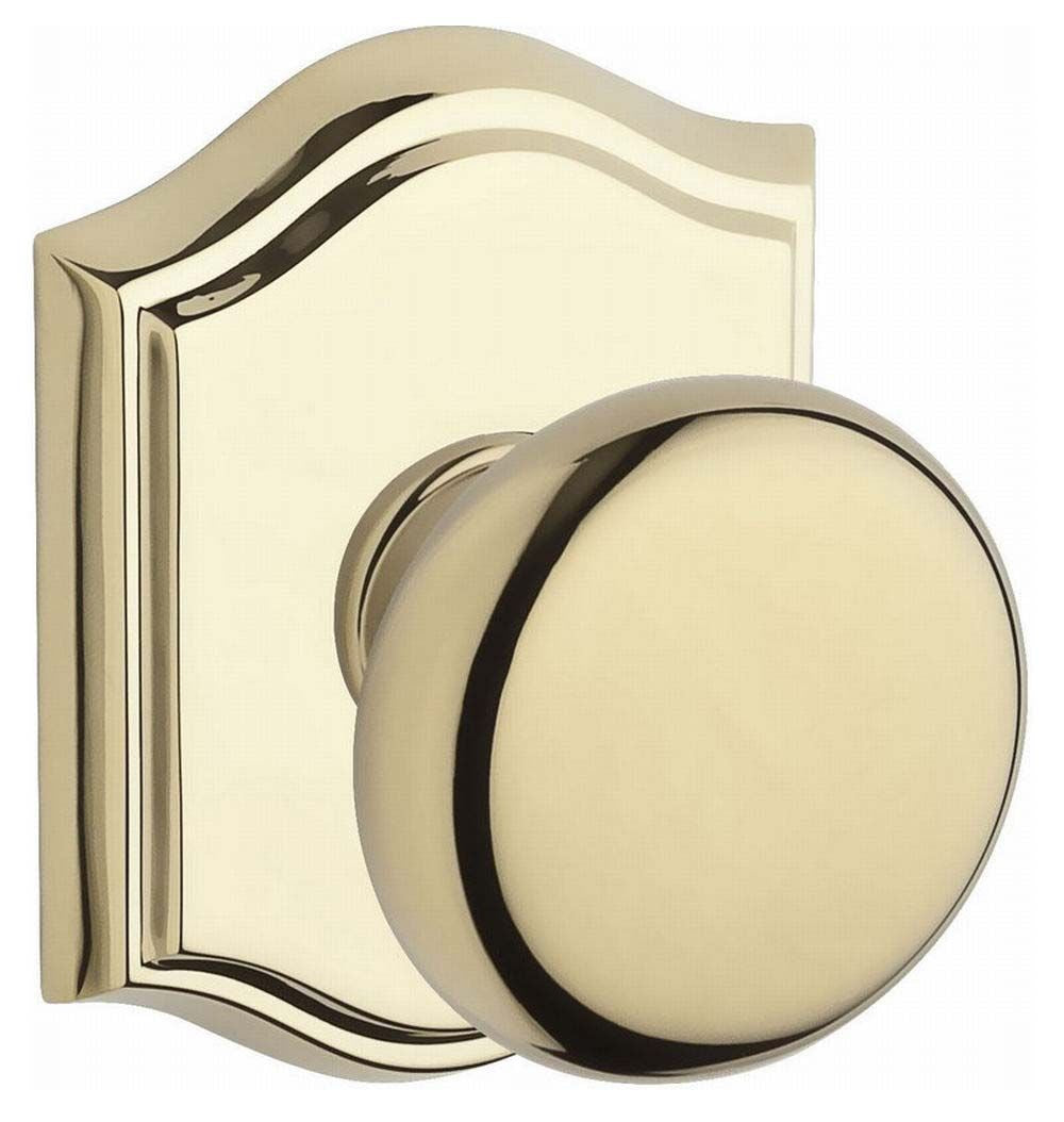 Baldwin Reserve Passage Round Knob and Traditional Arch Rose with 6AL Latch and Dual Strike Baldwin Reserve