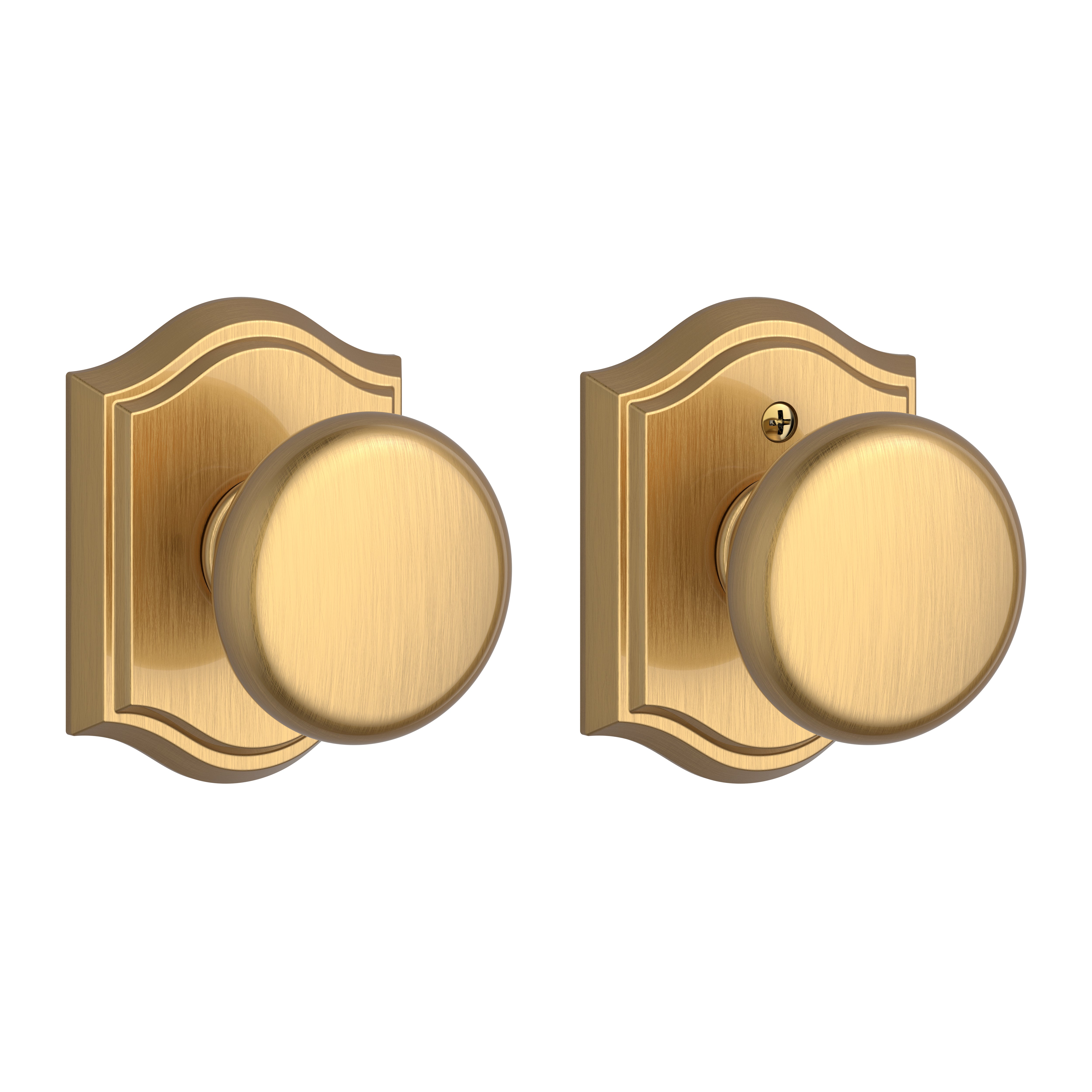 Baldwin Reserve Round Knob Passage with 6AL Latch and Dual Strike Baldwin Reserve