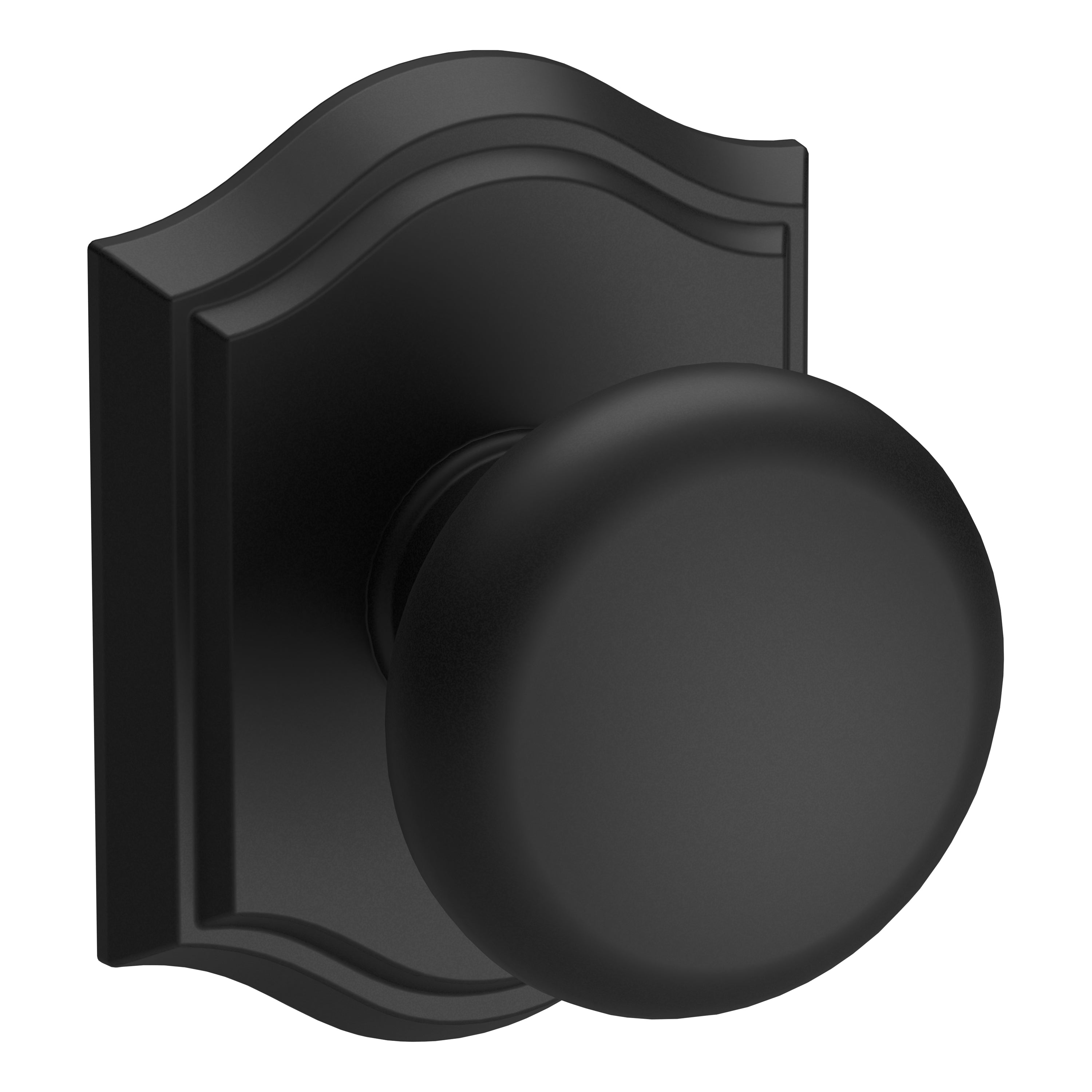 Baldwin Reserve Passage Round Knob and Traditional Arch Rose with 6AL Latch and Dual Strike Baldwin Reserve