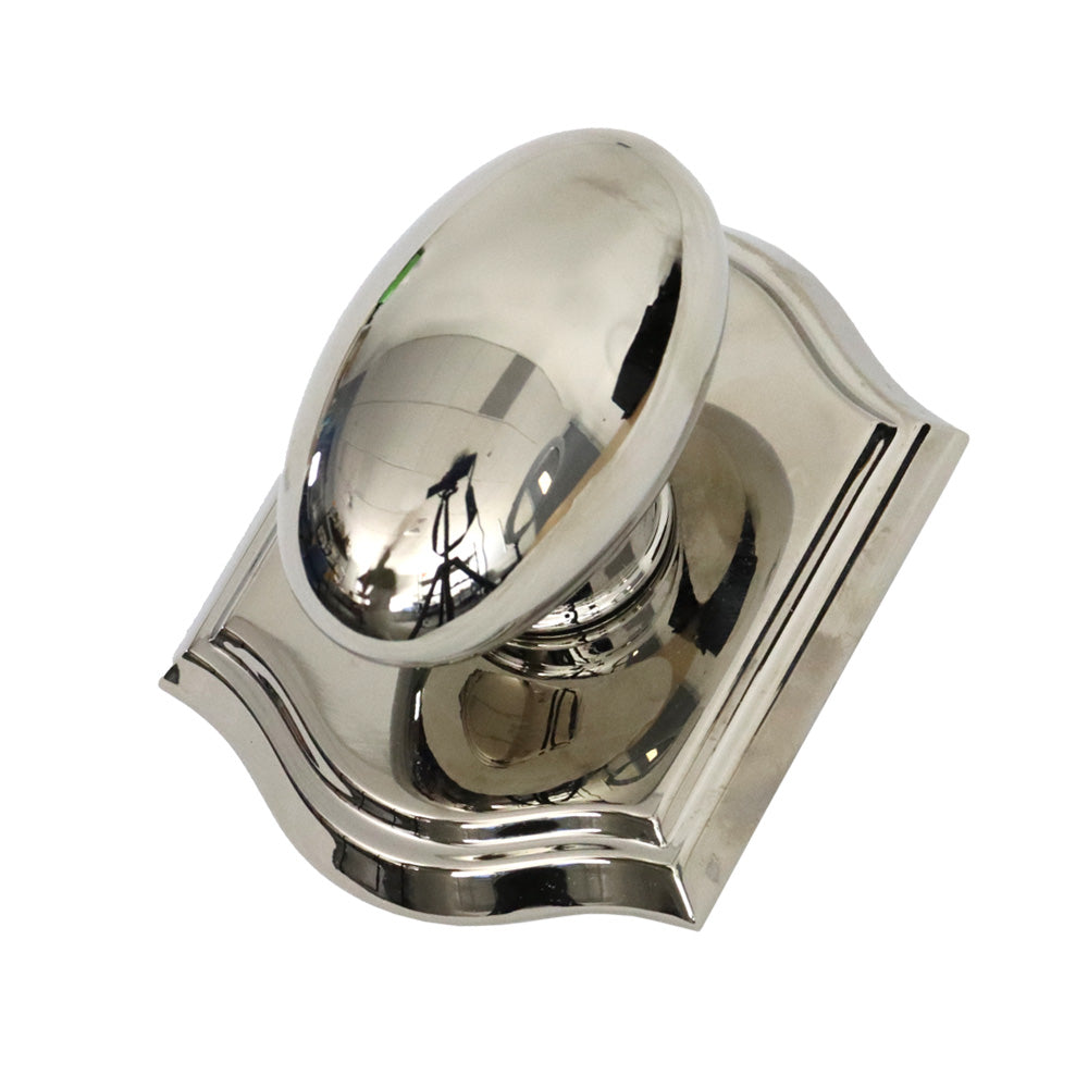 Baldwin Reserve Privacy Ellipse Knob and Traditional Arch Rose with 6AL Latch and Dual Strike Baldwin Reserve