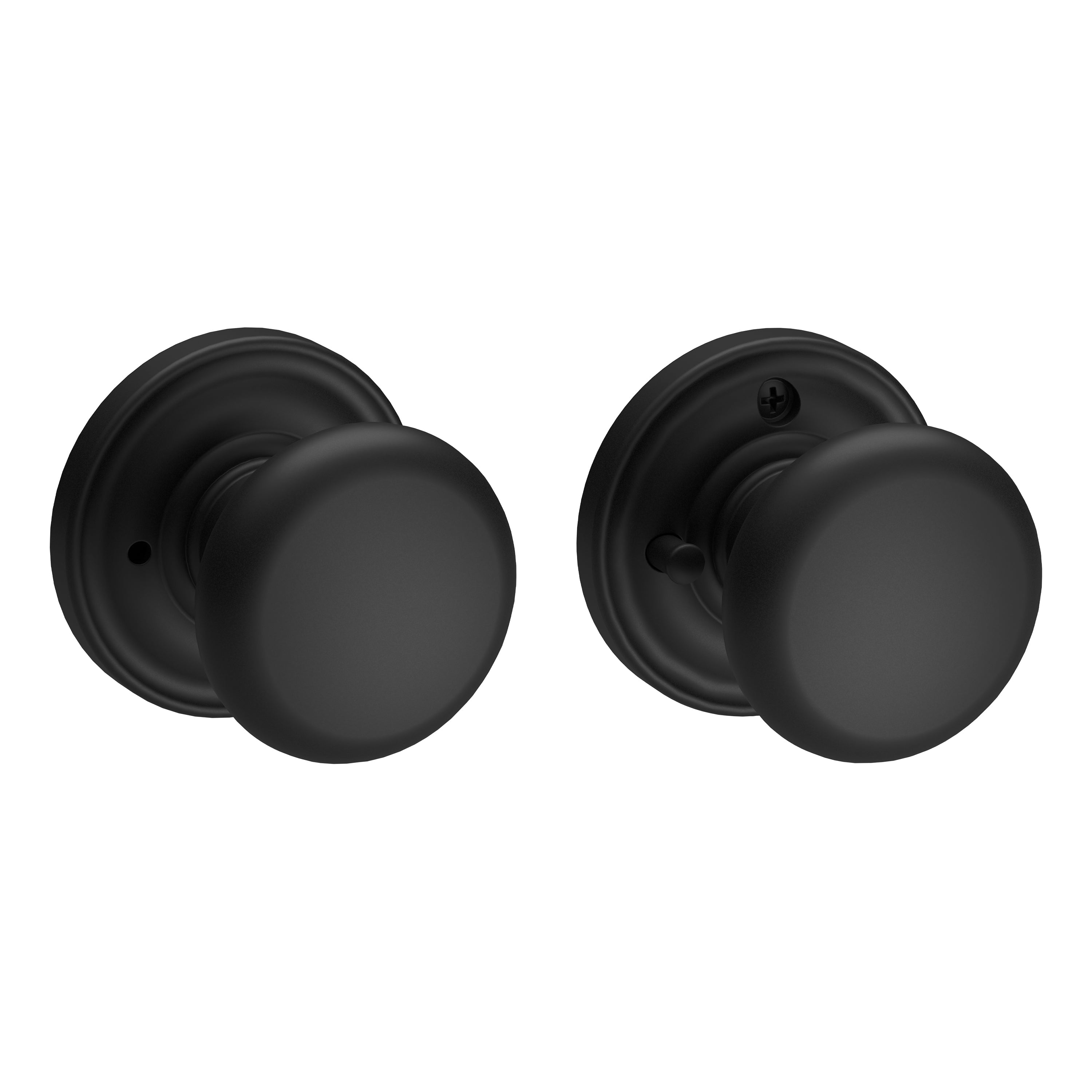 Baldwin Reserve Privacy Round Knob and Traditional Round Rose with 6AL Latch and Dual Strike Baldwin Reserve