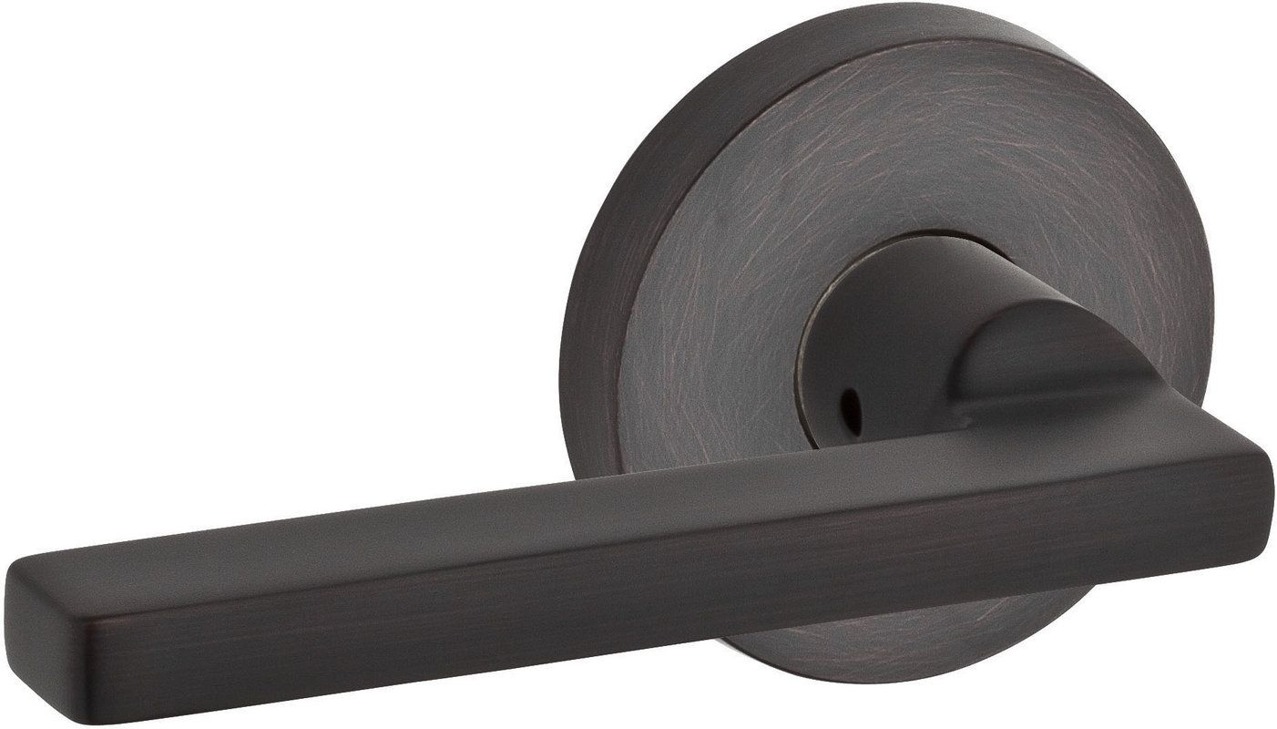 Baldwin Reserve Privacy Square Lever and Contemporary Round Rose with 6AL Latch and Dual Strike Baldwin Reserve