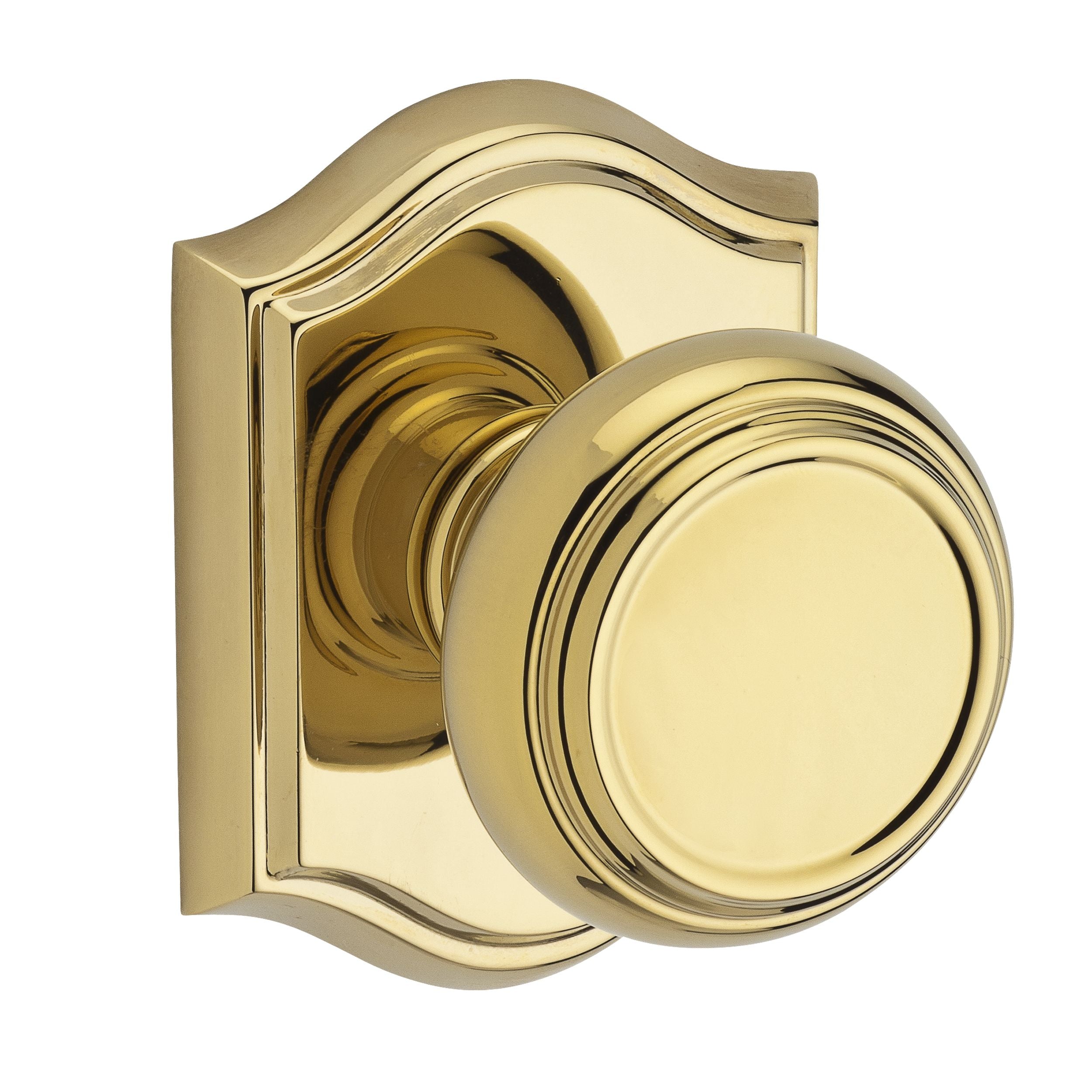 Baldwin Reserve Privacy Traditional Knob and Traditional Arch Rose with 6AL Latch and Dual Strike Baldwin Reserve