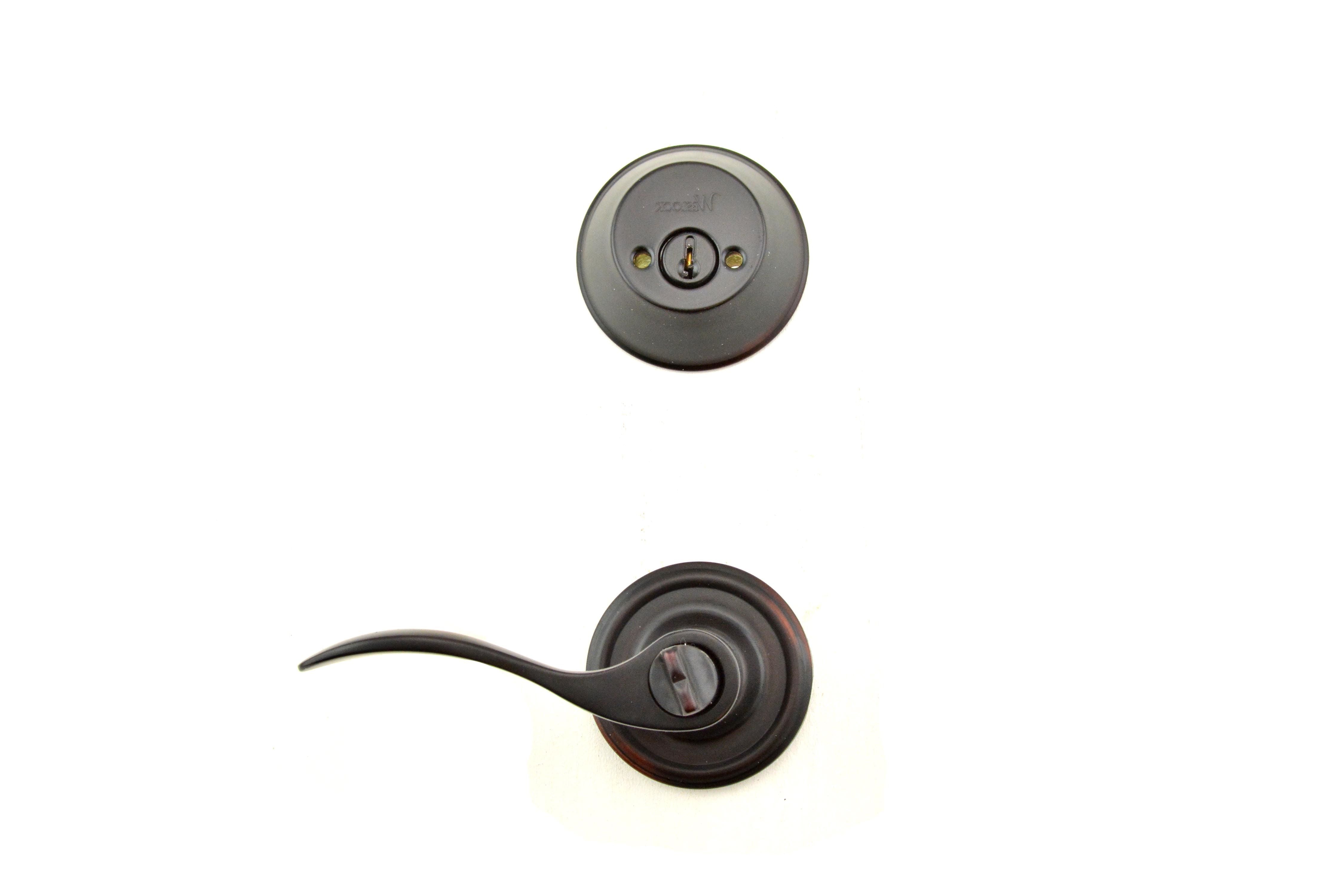 Weslock Bordeau Interior Double Dual Cylinder Handleset Trim for Lexington or Colonial with Adjustable Latch and Round Corner Strikes Weslock