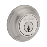 Baldwin Reserve Single Cylinder Traditional Round Deadbolt with 6AL Latch; Dual Strike; and SmartKey Baldwin Reserve