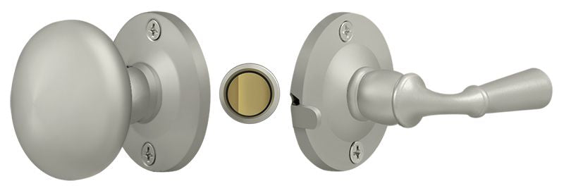 Deltana SDL980U15 Storm Door Latch; Round; Tubular Lock; Satin Nickel Finish Deltana