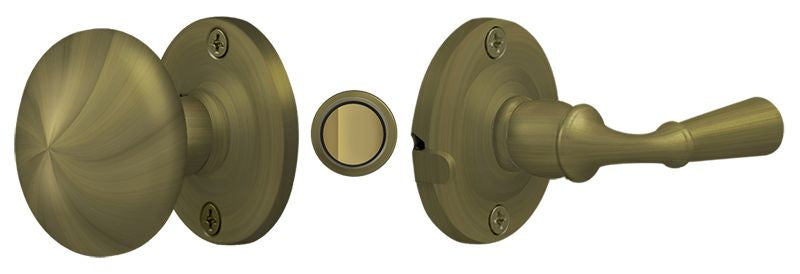 Deltana SDL980U5 Storm Door Latch; Round; Tubular Lock; Antique Brass Finish Deltana