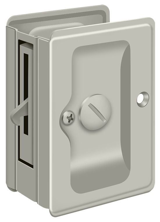 Deltana SDLA325U15 Heavy Duty Pocket Lock; Adjustable; 3-1/4" x 2 1/4" Privacy; Satin Nickel Finish Deltana